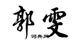 胡问遂郭雯行书个性签名怎么写