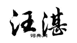 胡问遂汪湛行书个性签名怎么写