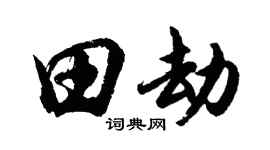 胡问遂田劫行书个性签名怎么写