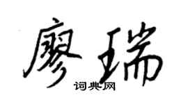 王正良廖瑞行书个性签名怎么写