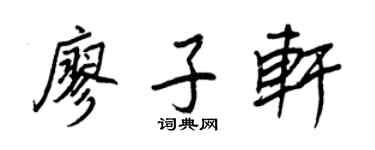 王正良廖子轩行书个性签名怎么写