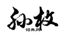 胡问遂孙枚行书个性签名怎么写