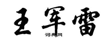 胡问遂王军雷行书个性签名怎么写