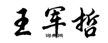 胡问遂王军哲行书个性签名怎么写