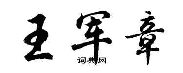 胡问遂王军章行书个性签名怎么写