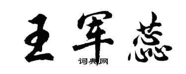 胡问遂王军蕊行书个性签名怎么写