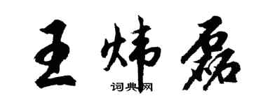 胡问遂王炜磊行书个性签名怎么写