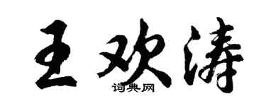 胡问遂王欢涛行书个性签名怎么写