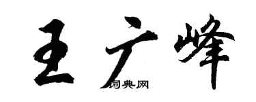 胡问遂王广峰行书个性签名怎么写