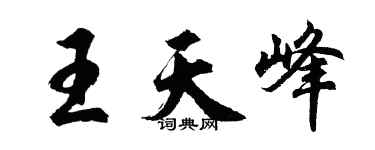 胡问遂王天峰行书个性签名怎么写