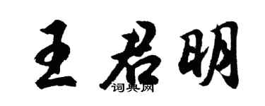 胡问遂王君明行书个性签名怎么写