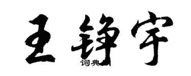 胡问遂王铮宇行书个性签名怎么写