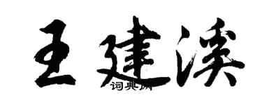 胡问遂王建溪行书个性签名怎么写