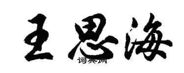 胡问遂王思海行书个性签名怎么写