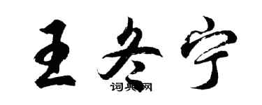 胡问遂王冬宁行书个性签名怎么写