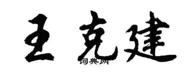 胡问遂王克建行书个性签名怎么写