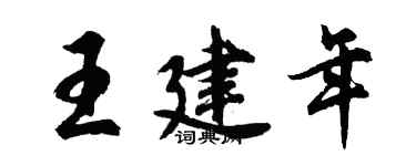 胡问遂王建年行书个性签名怎么写