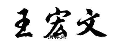 胡问遂王宏文行书个性签名怎么写