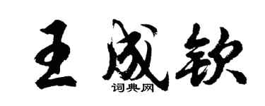 胡问遂王成钦行书个性签名怎么写