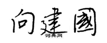 王正良向建国行书个性签名怎么写