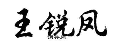 胡问遂王锐凤行书个性签名怎么写