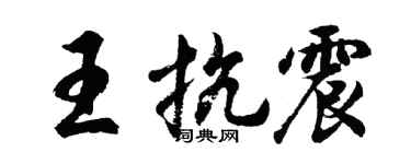 胡问遂王抗震行书个性签名怎么写