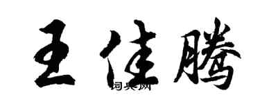 胡问遂王佳腾行书个性签名怎么写