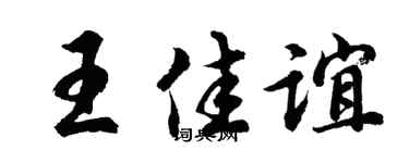 胡问遂王佳谊行书个性签名怎么写