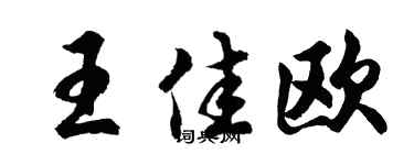 胡问遂王佳欧行书个性签名怎么写