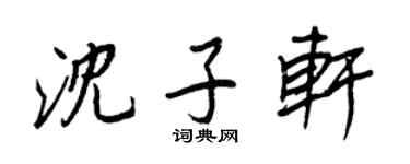 王正良沈子轩行书个性签名怎么写