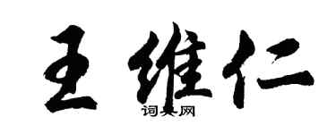 胡问遂王维仁行书个性签名怎么写