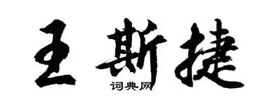 胡问遂王斯捷行书个性签名怎么写