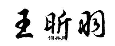 胡问遂王昕羽行书个性签名怎么写