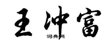 胡问遂王冲富行书个性签名怎么写