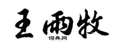 胡问遂王雨牧行书个性签名怎么写