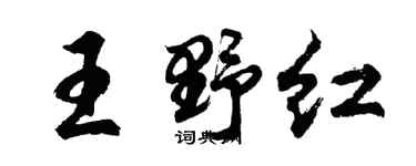 胡问遂王野红行书个性签名怎么写