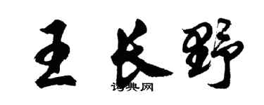 胡问遂王长野行书个性签名怎么写