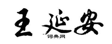 胡问遂王延安行书个性签名怎么写