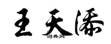 胡问遂王天添行书个性签名怎么写