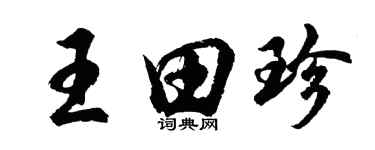 胡问遂王田珍行书个性签名怎么写