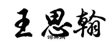 胡问遂王思翰行书个性签名怎么写