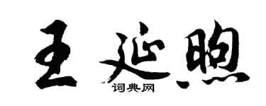 胡问遂王延煦行书个性签名怎么写