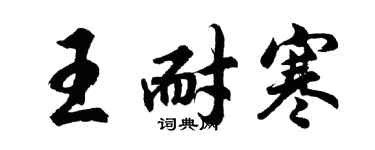 胡问遂王耐寒行书个性签名怎么写