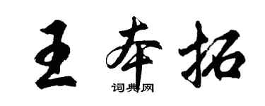 胡问遂王本拓行书个性签名怎么写