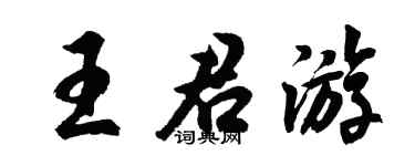 胡问遂王君游行书个性签名怎么写