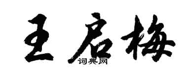 胡问遂王启梅行书个性签名怎么写