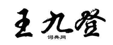 胡问遂王九登行书个性签名怎么写