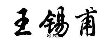 胡问遂王锡甫行书个性签名怎么写