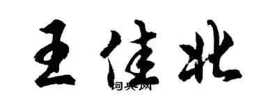 胡问遂王佳北行书个性签名怎么写