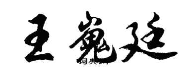 胡问遂王嵬廷行书个性签名怎么写